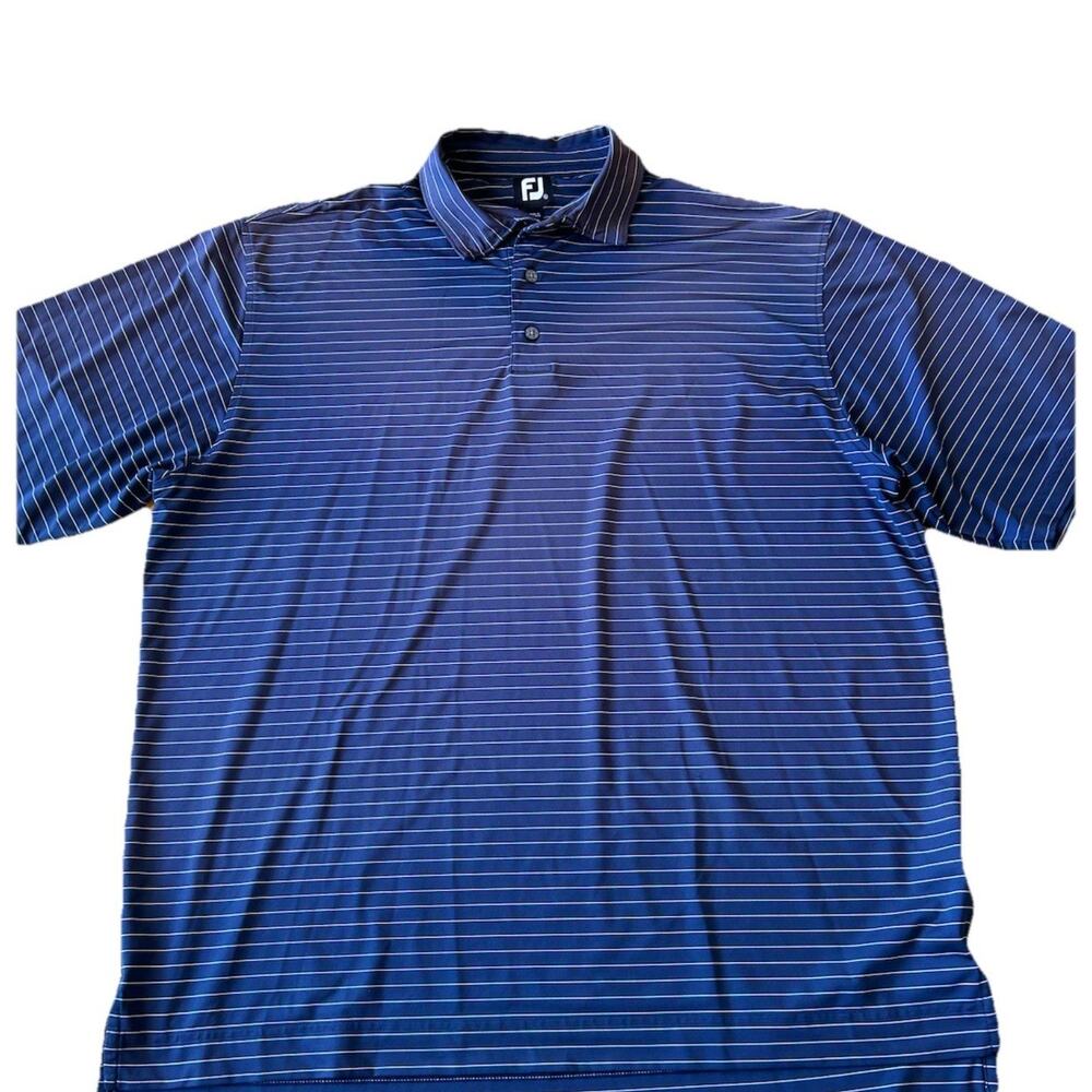 FootJoy FJ Shirt Men's Extra Large Blue Sun Faded Striped Golf Performance PICS